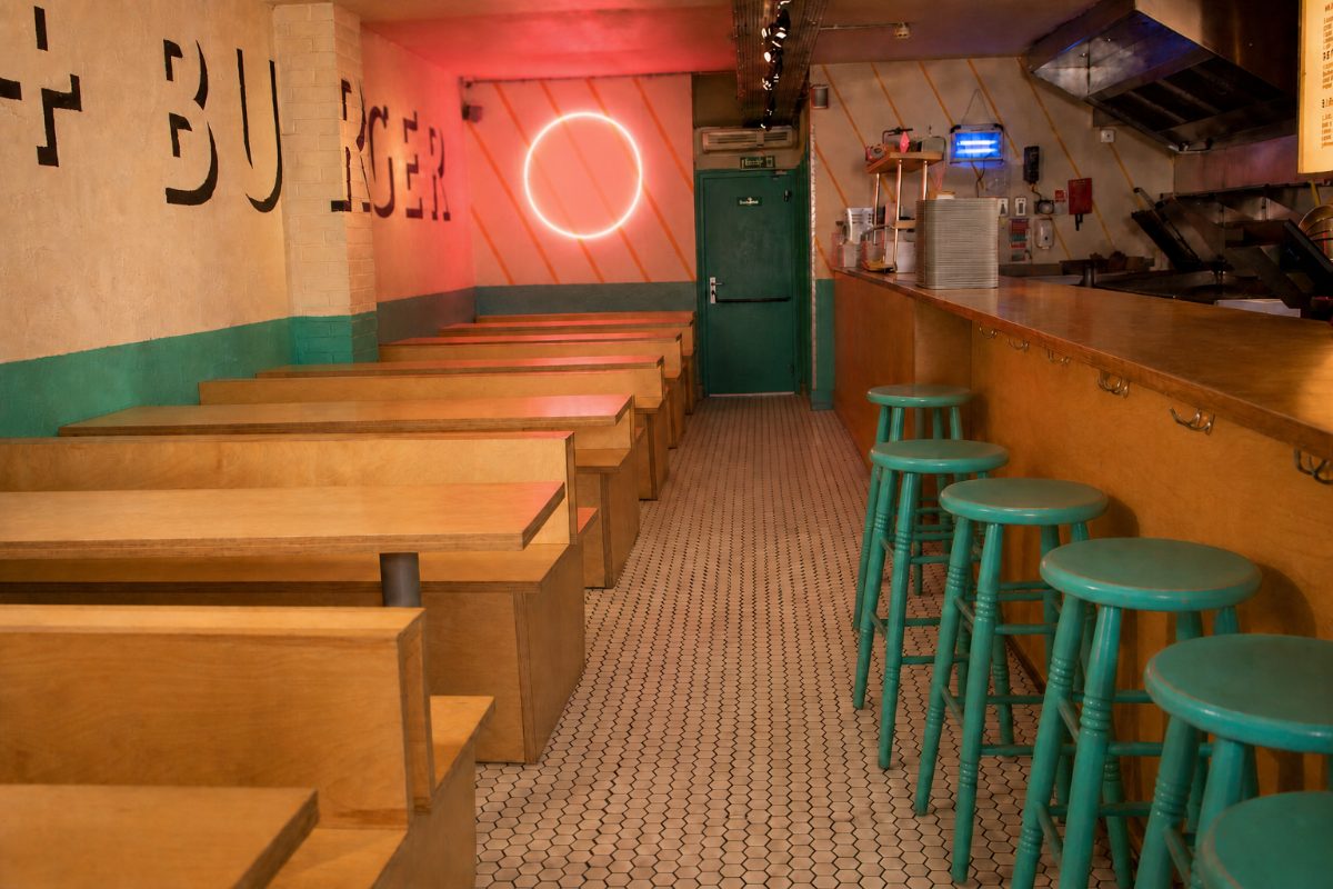 Illustrative restaurant dining area after professional cleaning